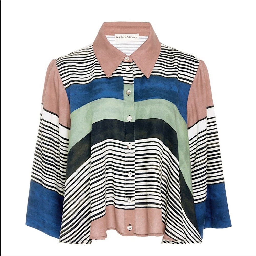 Mara Hoffman Luisa Striped Button-Up Shirt